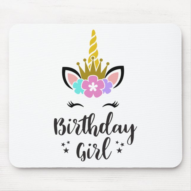 Mousepad Birthday Girl Unicorn (Frente)