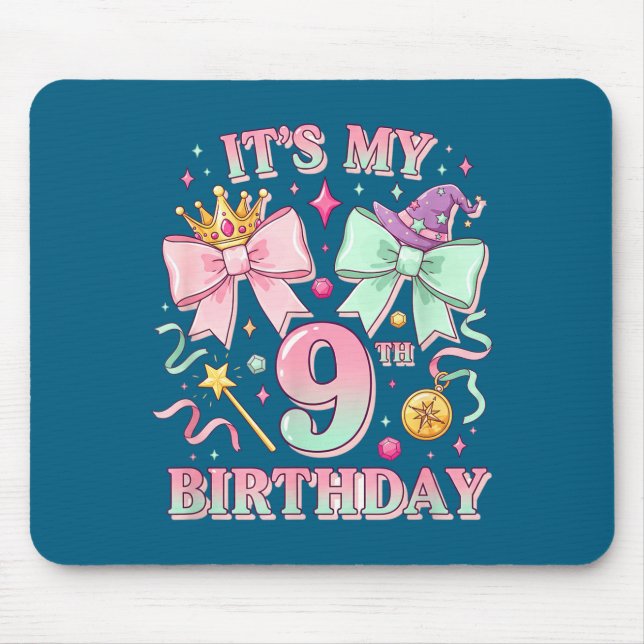 Mousepad Birthday It's My 9th Birthday Cute Magical Princes (Frente)