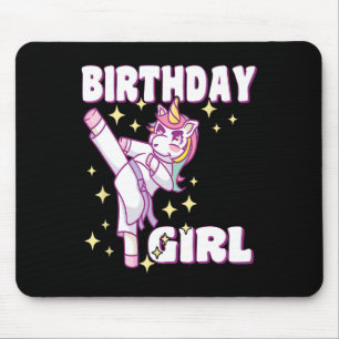Mousepad Birthday Karate Unicorn Girl