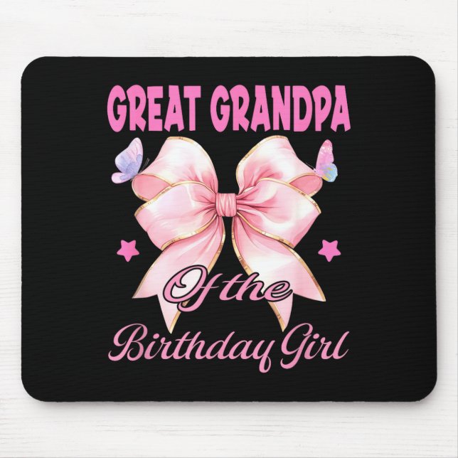 Mousepad Bisavô aniversário menina combinando coquette rosa (Frente)