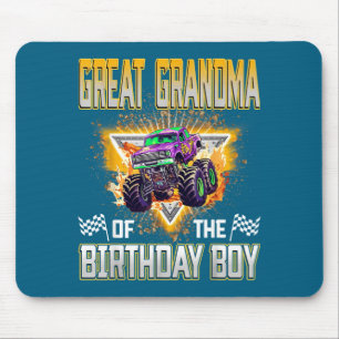 Mousepad Bisavó do Menino de Aniversário Caminhão Monstro B