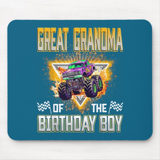 Mousepad Bisavó do Menino de Aniversário Caminhão Monstro B (Frente)