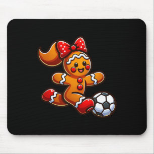 Mousepad Biscoito de Natal de Futebol Menina Coquete Arco