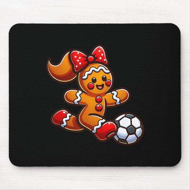 Mousepad Biscoito de Natal de Futebol Menina Coquete Arco (Frente)