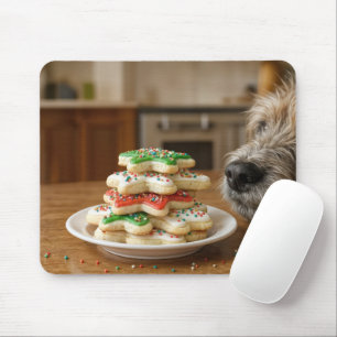 Mousepad Biscoitos de Açúcar de Natal Com Nariz de Cachorro