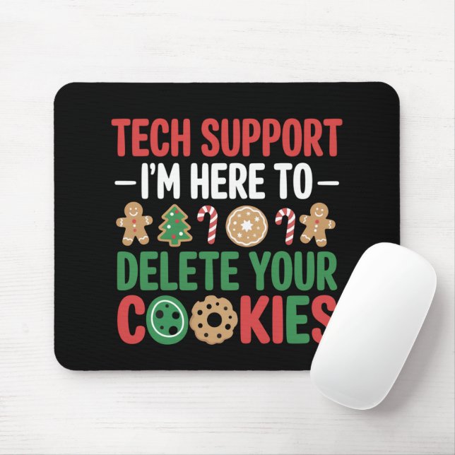 Mousepad Biscoitos de Natal de Suporte Técnico Engraçado Tr (Com mouse)