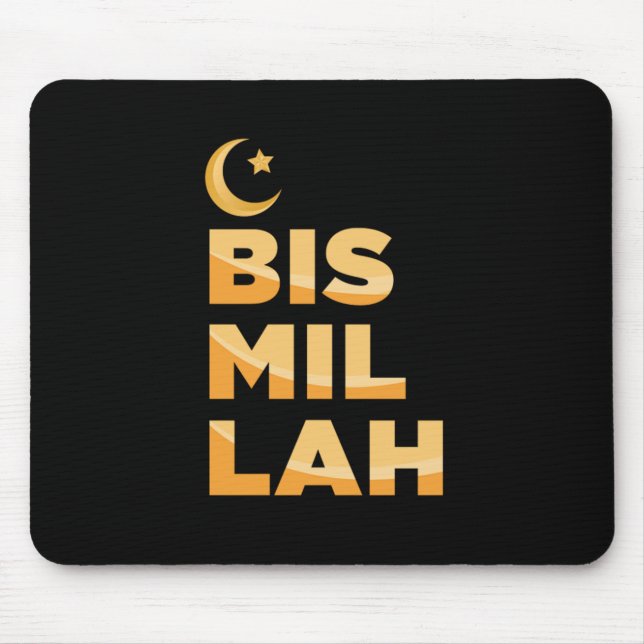 Mousepad Bismillah Muçulmano Alá Islã Mesquita Mecca Hajj G (Frente)