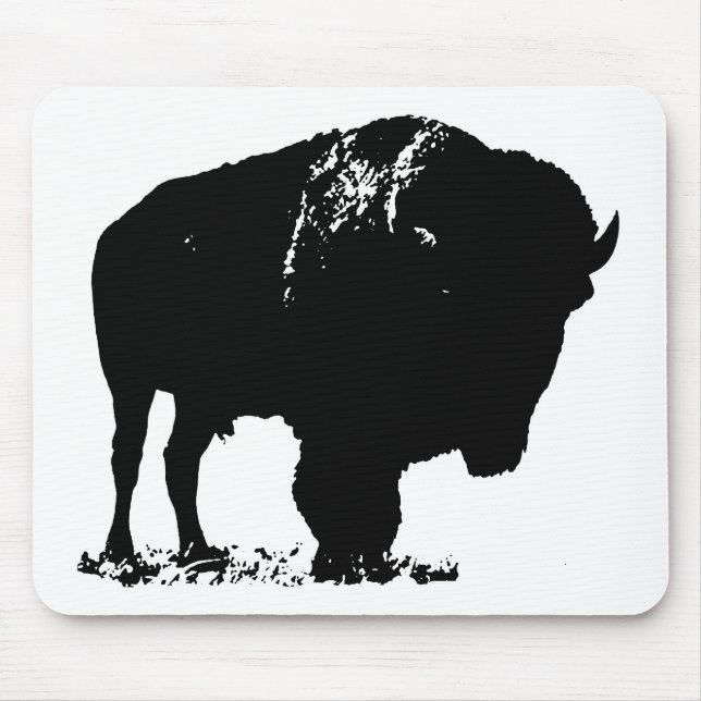 Mousepad Bison Buffalo, Pop de Arte Negra (Frente)