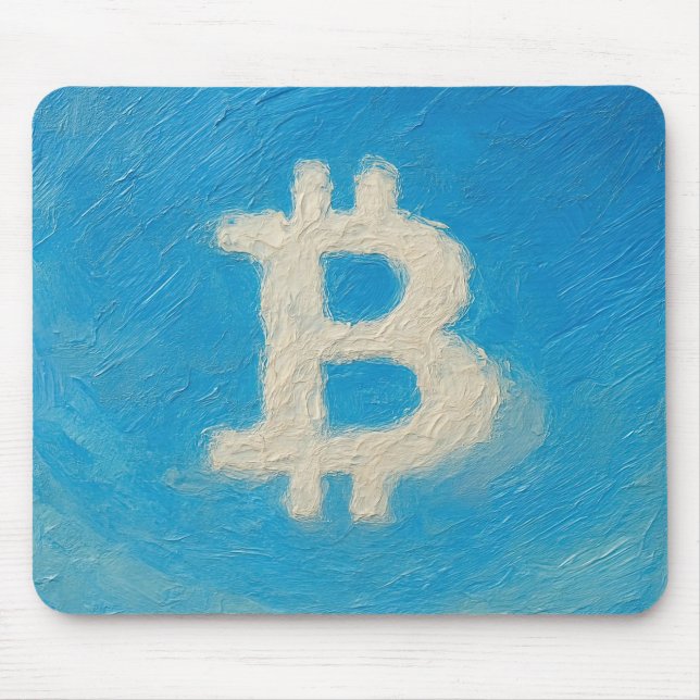 Mousepad Bitcoin Blue Sky (Oil, Style: 1) (Frente)