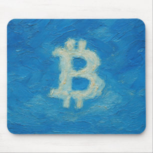 Mousepad Bitcoin Céu Azul (Óleo, Estilo: 2)