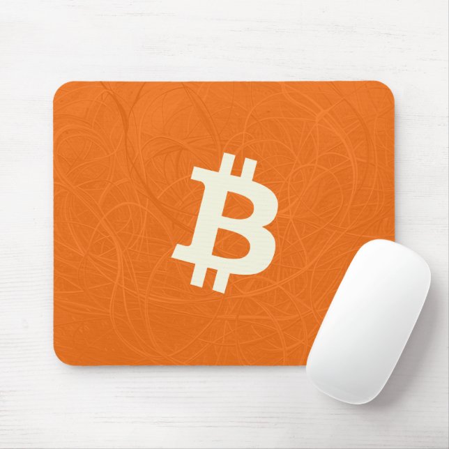 Mousepad Bitcoin Clássico Laranja (Neurônio) (Com mouse)
