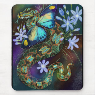 Mousepad Bitis Nasicornis Borboleta Viper Art