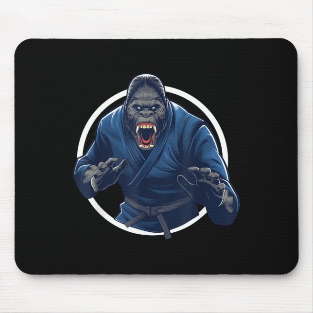 Mousepad BJJ Gorila Treine Como um Pé Grande Sasquatch (Frente)