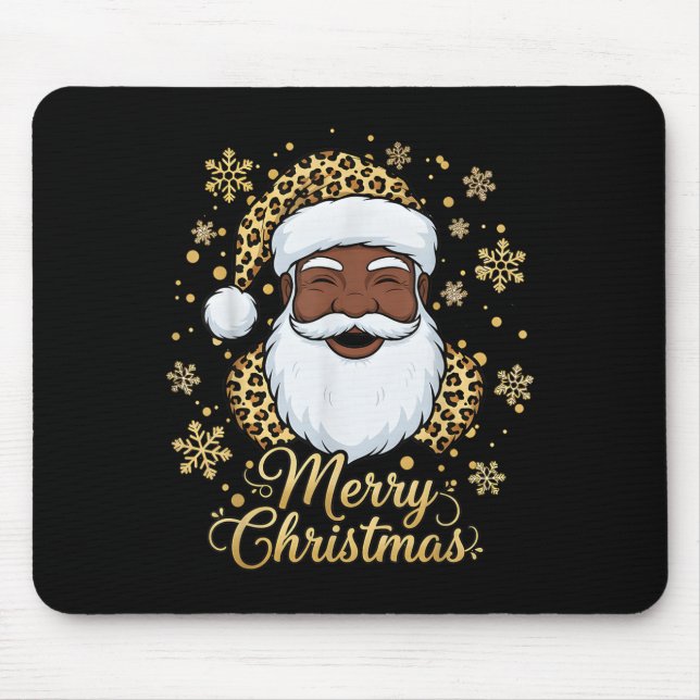 Mousepad Black African American Santa Claus Christmas Afro  (Frente)