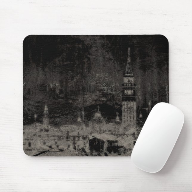 Mousepad Black and Taupe Distress Skyline Veneice Itália (Com mouse)