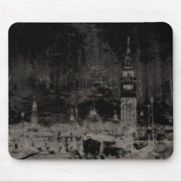 Mousepad Black and Taupe Distress Skyline Veneice Itália