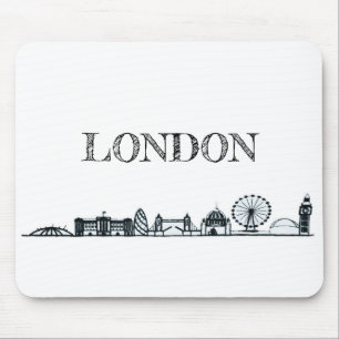 Mousepad Black and White London Skyline