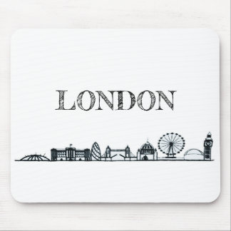 Mousepad Black and White London Skyline