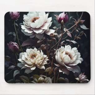 Mousepad Black and White Roses Watercolor ai art
