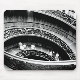 Mousepad Black and White Spiral Staircase