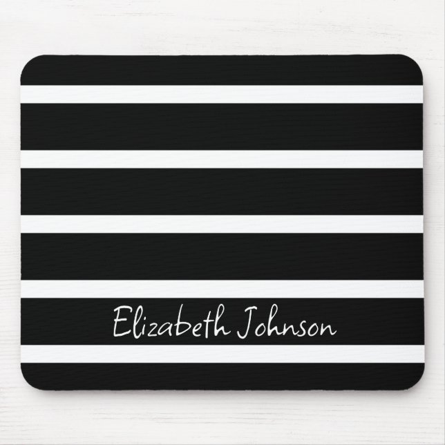 Mousepad Black and White Strike Moderno Personalizado (Frente)