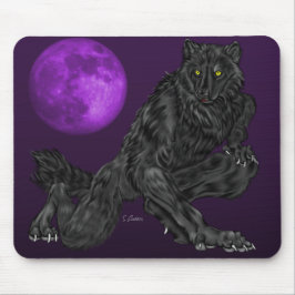 Mousepad Black Anthro Werewolf