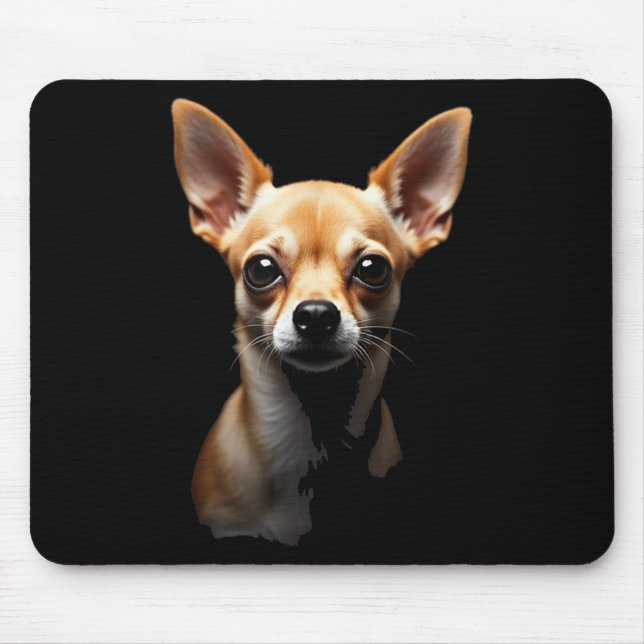 Mousepad Black Chihuahua Dog Chihuahua Face (Frente)