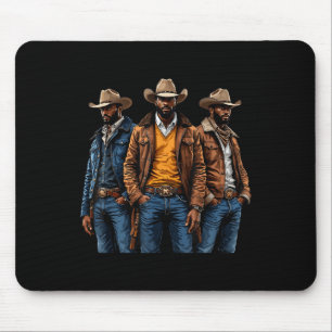 Mousepad Black Cowboy Melanin African American Western Rode