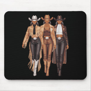 Mousepad Black Cowgirl Western Tee Rodeo Country Women June