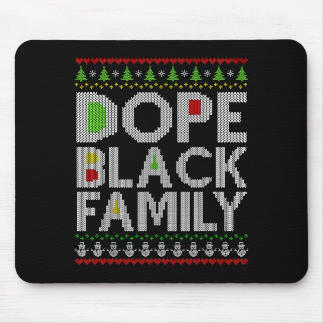 Mousepad Black Family 2025 Afro Christmas Tree Santa Pj Mat (Frente)