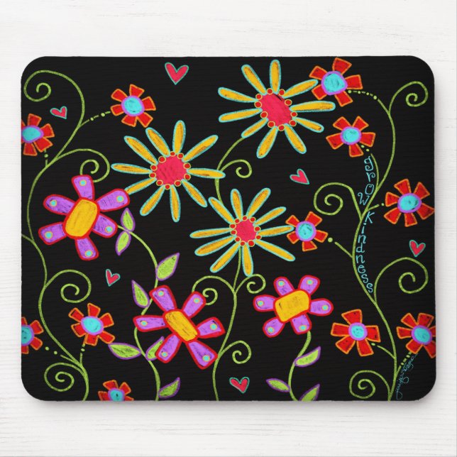 Mousepad Black Floral Cresce Bondade Divertida (Frente)