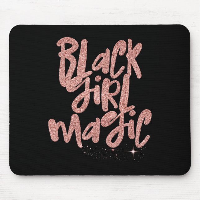 Mousepad Black Girl Magic Pink Stars Afro Black Queen Melan (Frente)