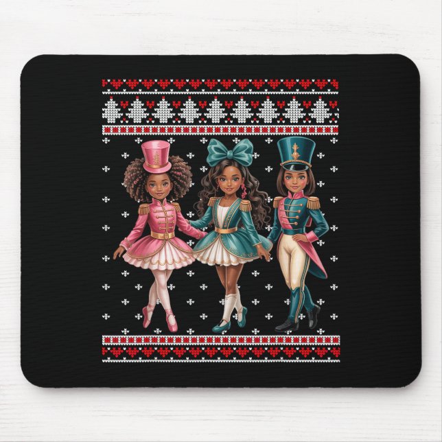 Mousepad Black Girl Nutcracker Western Nutcracker Bow Ugly  (Frente)