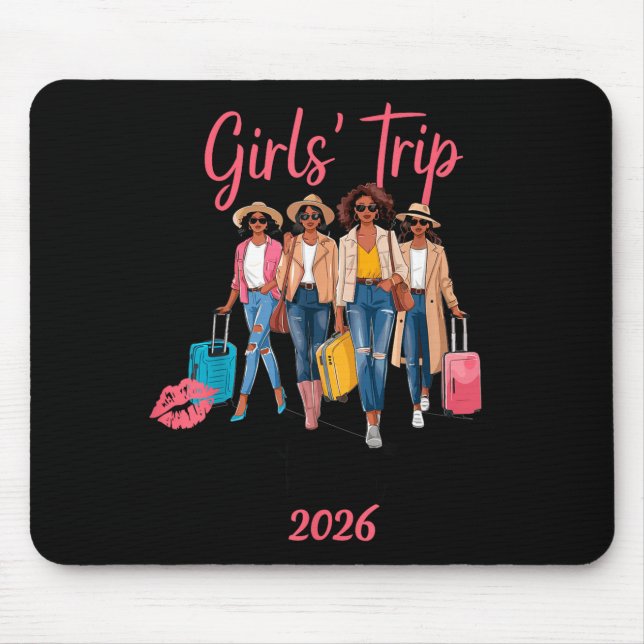 Mousepad Black Girls Trip Bali 2026 Vacation Birthday Melan (Frente)