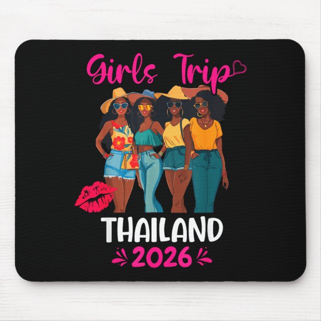 Mousepad Black Girls Trip Thailand 2026 Vacation Matching  (Frente)