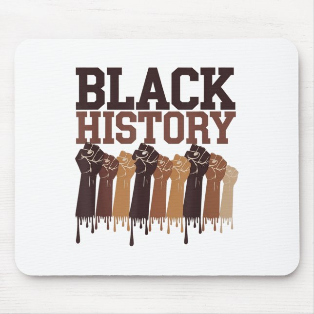 Mousepad Black History Month Hands Symbol Afro Motivation  (Frente)