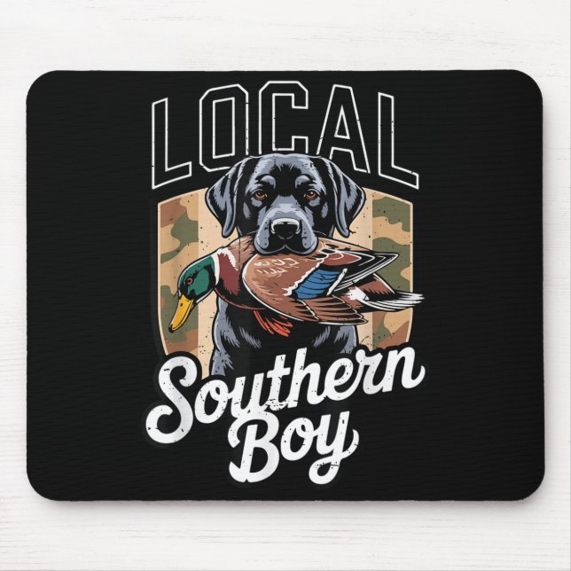 Mousepad Black Lab Dog Local Southern Boy Camo Duck Hunting (Frente)