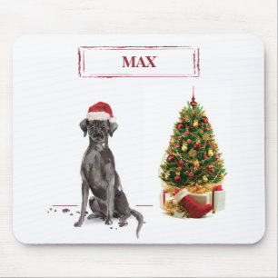 Mousepad Black Lab Engraçado Cachorro de Natal e Árvore