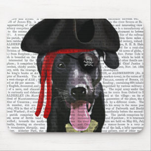 Mousepad Black Labrador Pirate