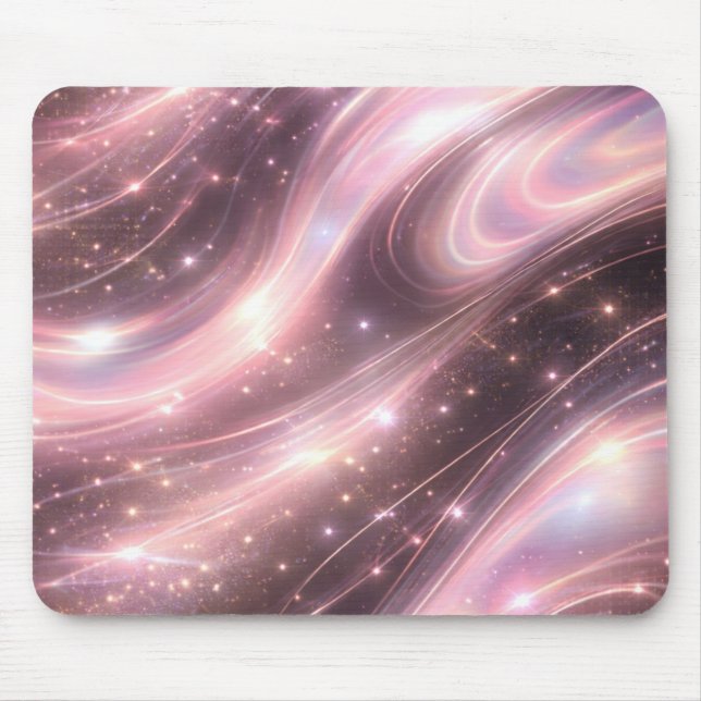 Mousepad Black & muted blush space patterns AI art  (Frente)