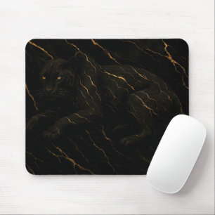 Mousepad Black Panther Gold Marble Art