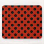 Mousepad Black polka dots on red<br><div class="desc">Black polka dots on red</div>