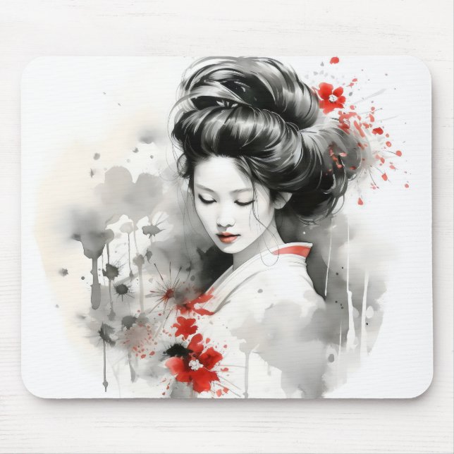 Mousepad Black Red Geisha (Frente)