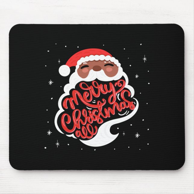 Mousepad Black Santa Merry Christmas All Toddler T Shirt  (Frente)