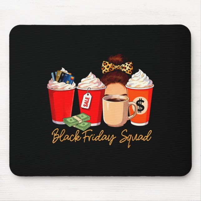 Mousepad Black Shopng Friday Squad Coffee C Coffee Lover  (Frente)