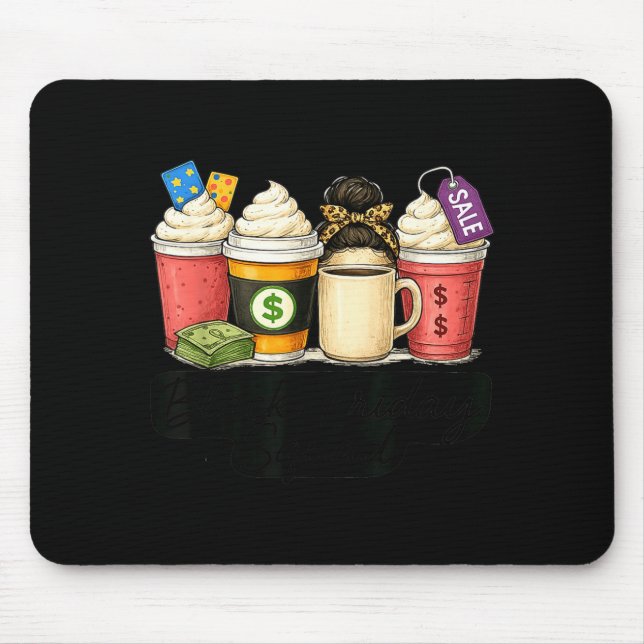 Mousepad Black Shopng Friday Squad Coffee C Coffee Lovers  (Frente)