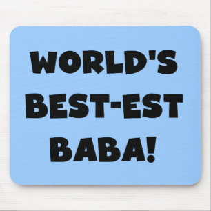 Mousepad Black Text Best Baba T-shirts e presentes