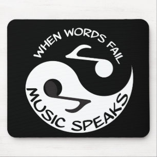 Mousepad Black White Music Note Modern Musical