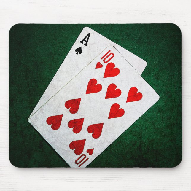 Mousepad Blackjack 21 ponto - Ace, Dez (Frente)