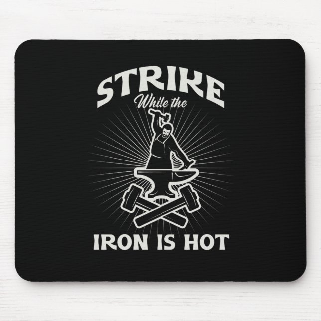Mousepad Blacksmith Iron Hammer Forging Farrier Forge Gift (Frente)